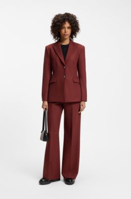 Leather loafers with penny trim and stacked logo, Black