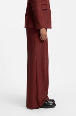 Leather loafers with penny trim and stacked logo, Black