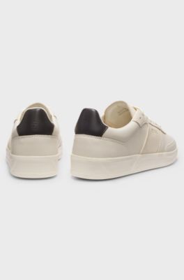 Portuguese-made trainers in leather and suede, Natural