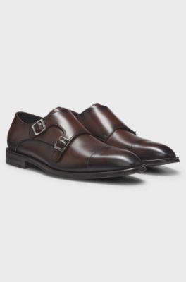 Double-strap monk shoes, Dark Brown