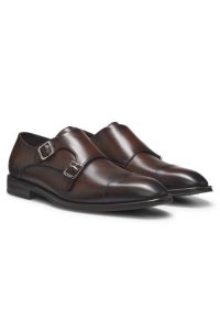 Double-strap monk shoes, Dark Brown