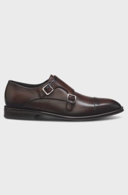 Double-strap monk shoes, Dark Brown