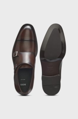 Double-strap monk shoes, Dark Brown
