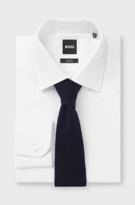 BOSS BY BECKHAM wool tie, Dark Blue