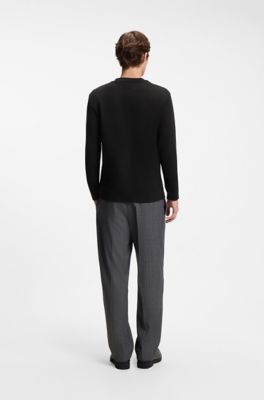 Relaxed-fit Henley T-shirt, Black