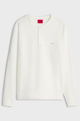 Relaxed-fit Henley T-shirt, Natural
