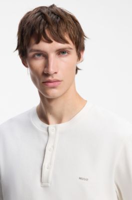 Relaxed-fit Henley T-shirt, Natural