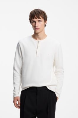 Relaxed-fit Henley T-shirt, Natural