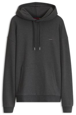 Relaxed-fit hoodie with metal hardware details, Dark Grey