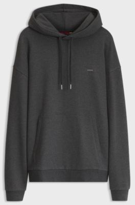 Relaxed-fit hoodie with metal hardware details, Dark Grey