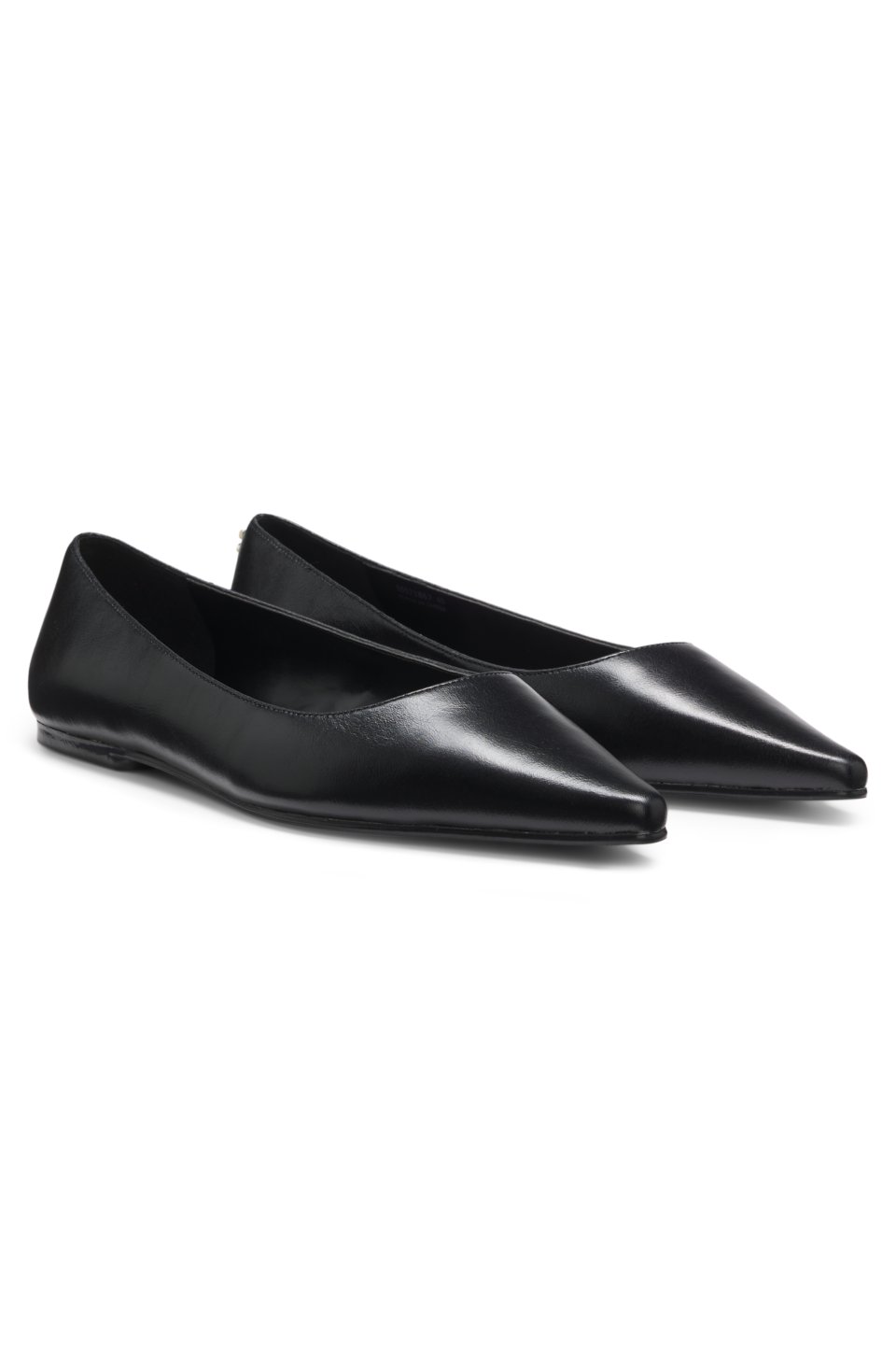 Leather ballerina pumps with pointed toe