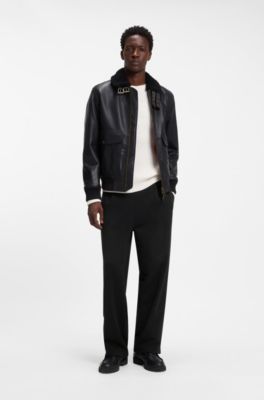 Relaxed-fit tracksuit bottoms in cotton terry, Black