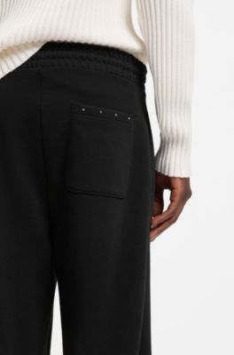 Relaxed-fit tracksuit bottoms in cotton terry, Black
