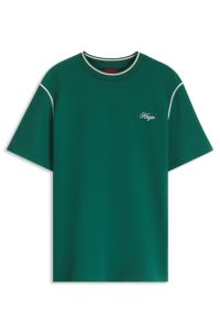 Relaxed-fit T-shirt in structured cotton, Green