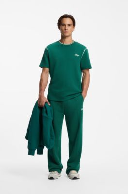 Relaxed-fit T-shirt in structured cotton, Green
