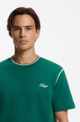 Relaxed-fit T-shirt in structured cotton, Green