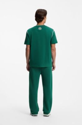 Relaxed-fit T-shirt in structured cotton, Green