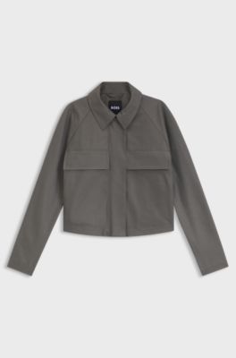 Relaxed-fit jacket in cotton denim, Grey