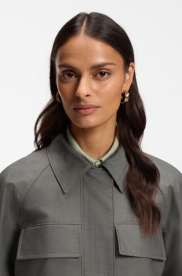 Relaxed-fit jacket in cotton denim, Grey