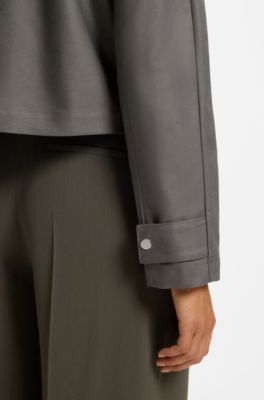 Relaxed-fit jacket in cotton denim, Grey