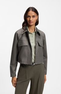 Veste Relaxed en denim de coton, Marron fonc&eacute;