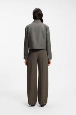 Relaxed-fit jacket in cotton denim, Grey