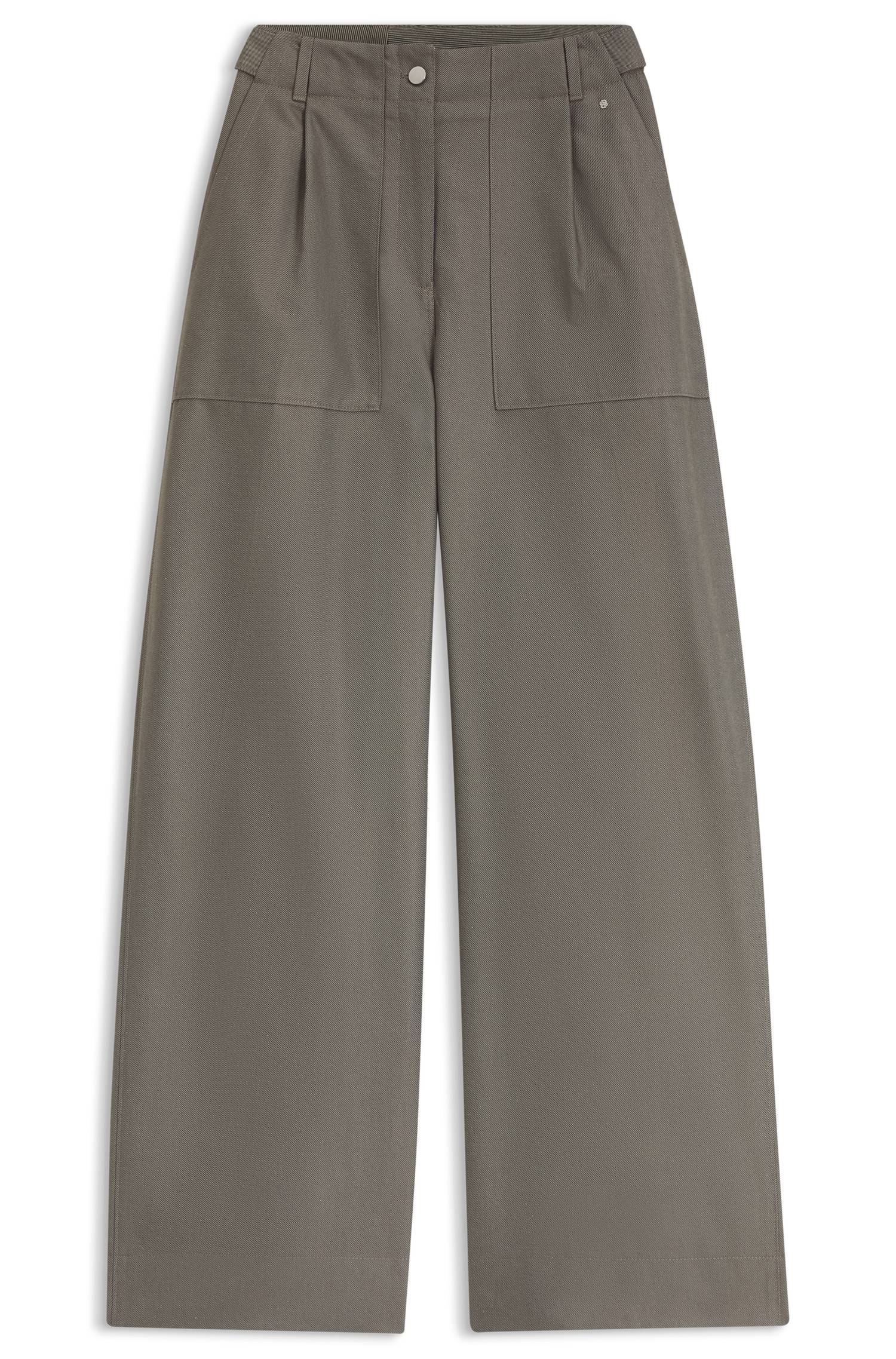Boss Wide-leg trousers in cotton denim byxor dam – bild 4