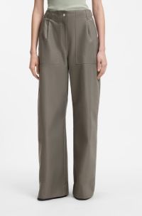 Hose aus Baumwoll-Denim mit weitem Beinverlauf, Grau