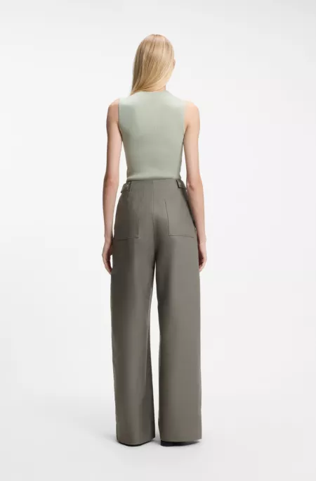Wide-leg trousers in cotton denim
