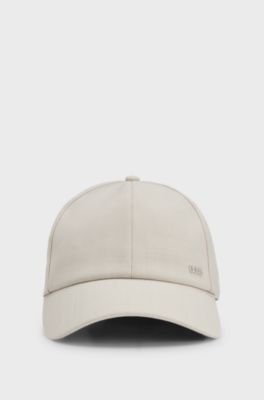 Cap in virgin wool with logo trim, Light Beige