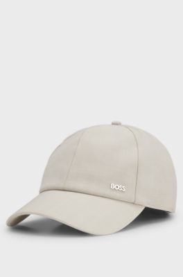 Cap in virgin wool with logo trim, Light Beige
