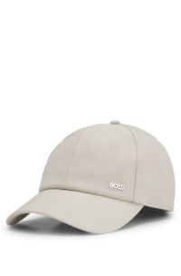 Cap in virgin wool with logo trim, Light Beige