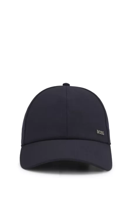 Casquette en laine vierge avec finitions à logo