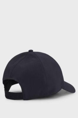 Cap in virgin wool with logo trim, Dark Blue