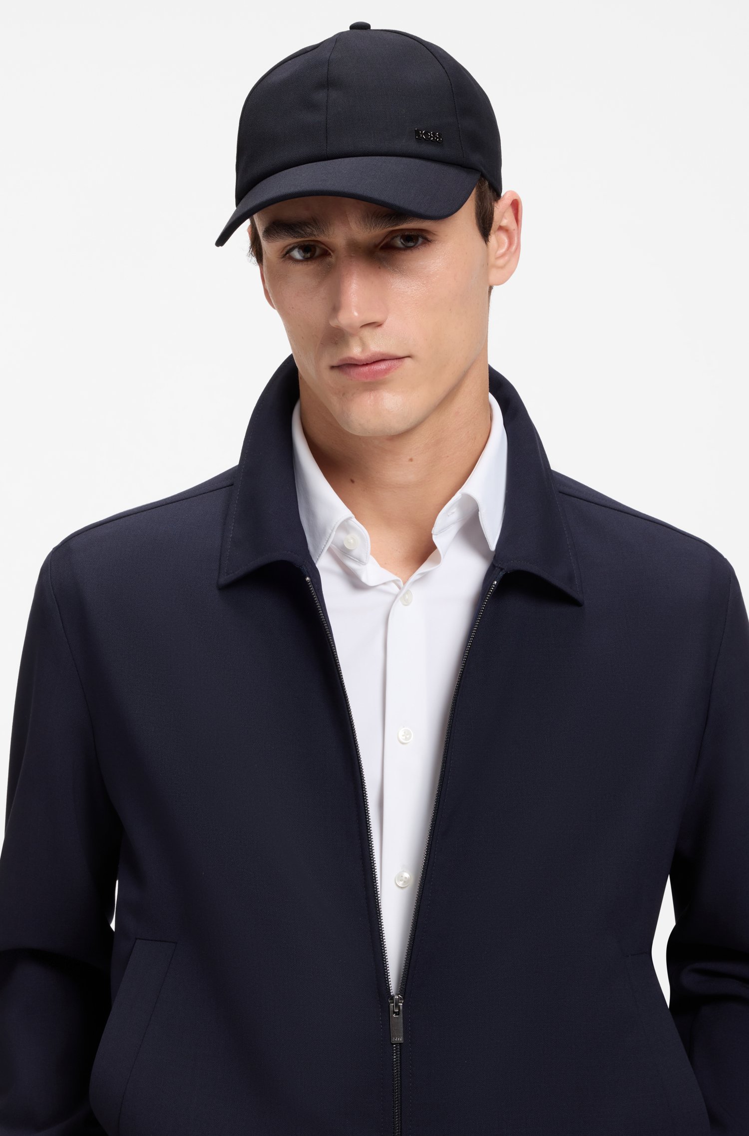 Boss Cap in virgin wool with logo trim kepsar herr – bild 3