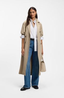 BOSS Revers sac cabas en daim imprim&eacute; avec d&eacute;tail de ceinture, Beige clair