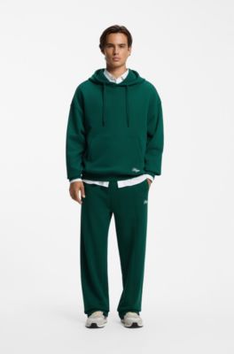 Relaxed-fit cotton hoodie, Dark Green
