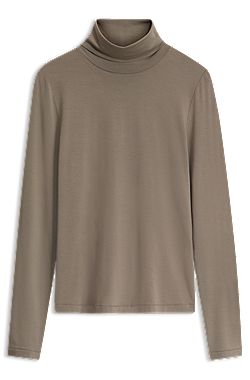 Slim-fit rollneck top in stretch jersey