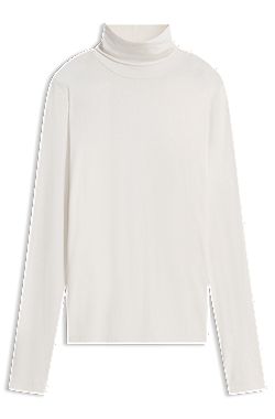 Slim-fit rollneck top in stretch jersey