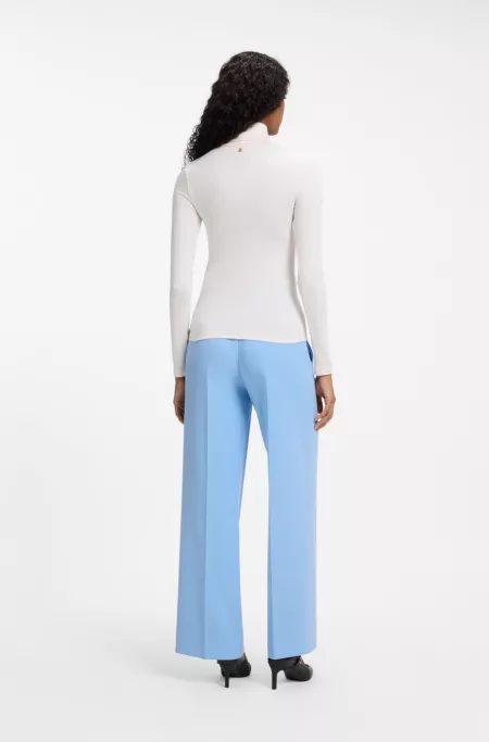 Slim-fit rollneck top in stretch jersey