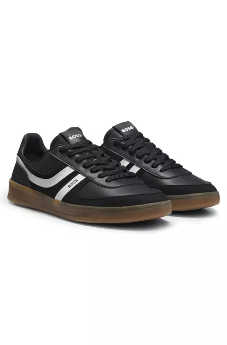 Low-top trainers with a contrast gum sole