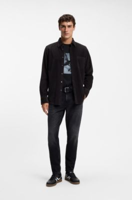 Low-top trainers with a contrast gum sole, Black