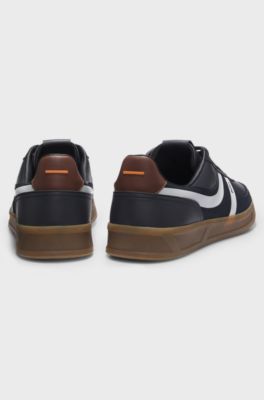 Sneakers low-top con suola in gomma a contrasto, Blu scuro