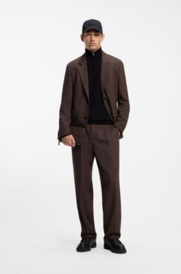Quarter-zip sweater in cotton, Black