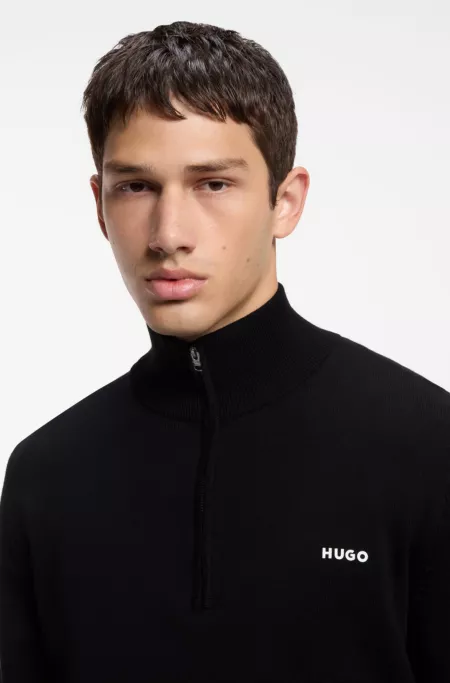 Pull en coton avec fermeture éclair courte