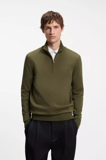 Quarter-zip sweater in cotton