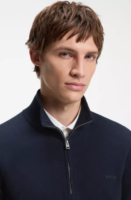 Quarter-zip sweater in cotton