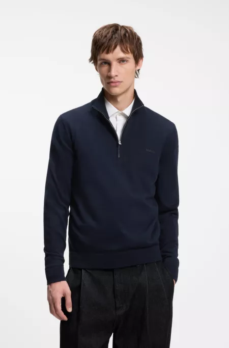 Quarter-zip sweater in cotton