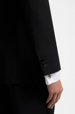 Round cufflinks with logo, Silver tone