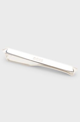 Gift-set tie bar and cufflinks, Silver tone